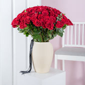 Anniversary 100 Red Roses - Vase