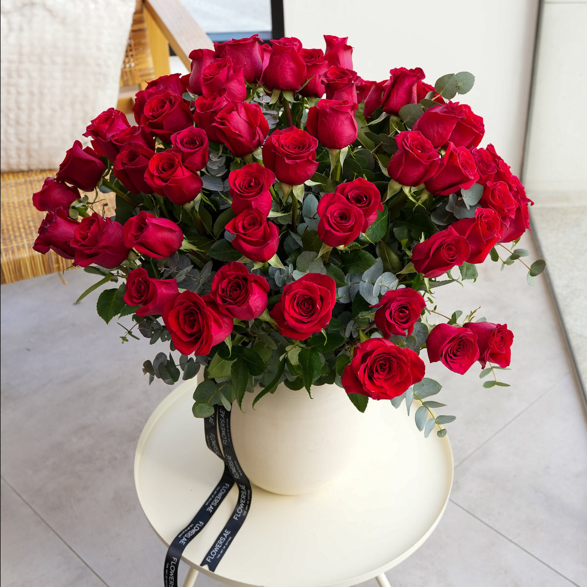 Anniversary 100 Red Roses - Vase
