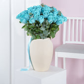50 Tiffany Blue Roses - Vase