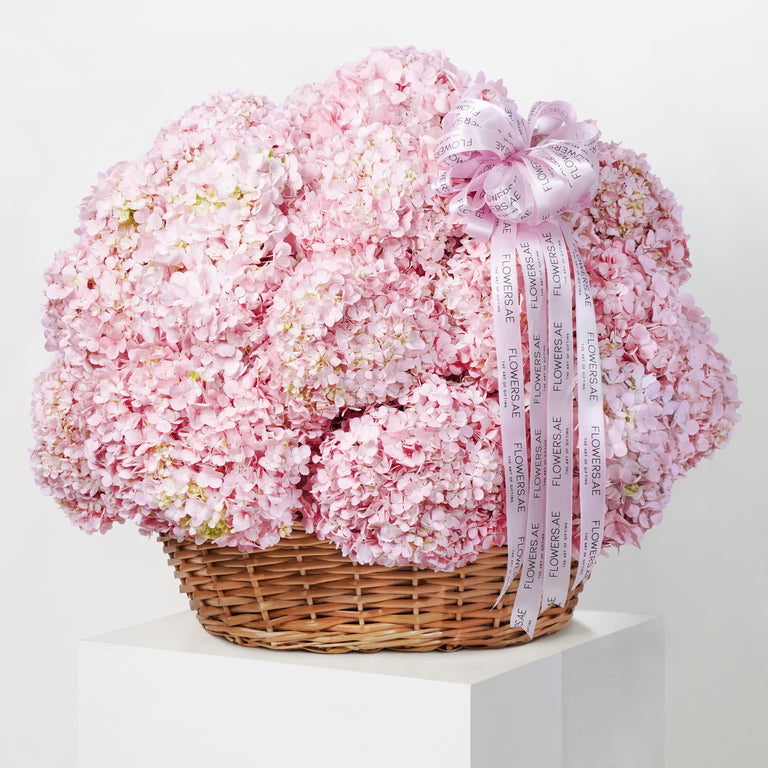 Pink Hydrangea Basket