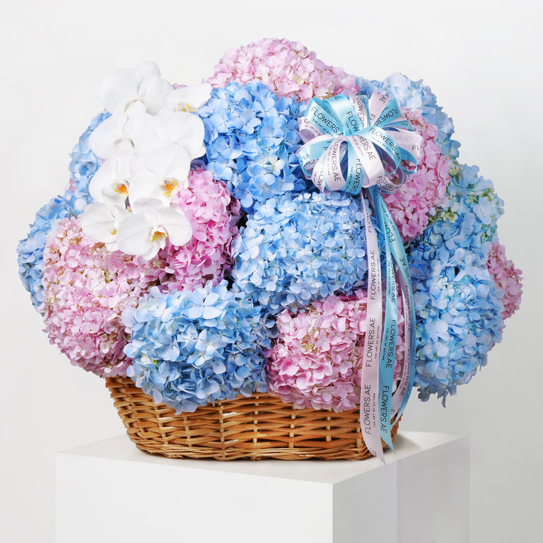 Pastel Hydrangea Basket
