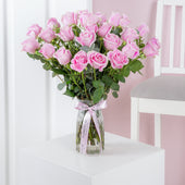 25 Pink Roses - Vase