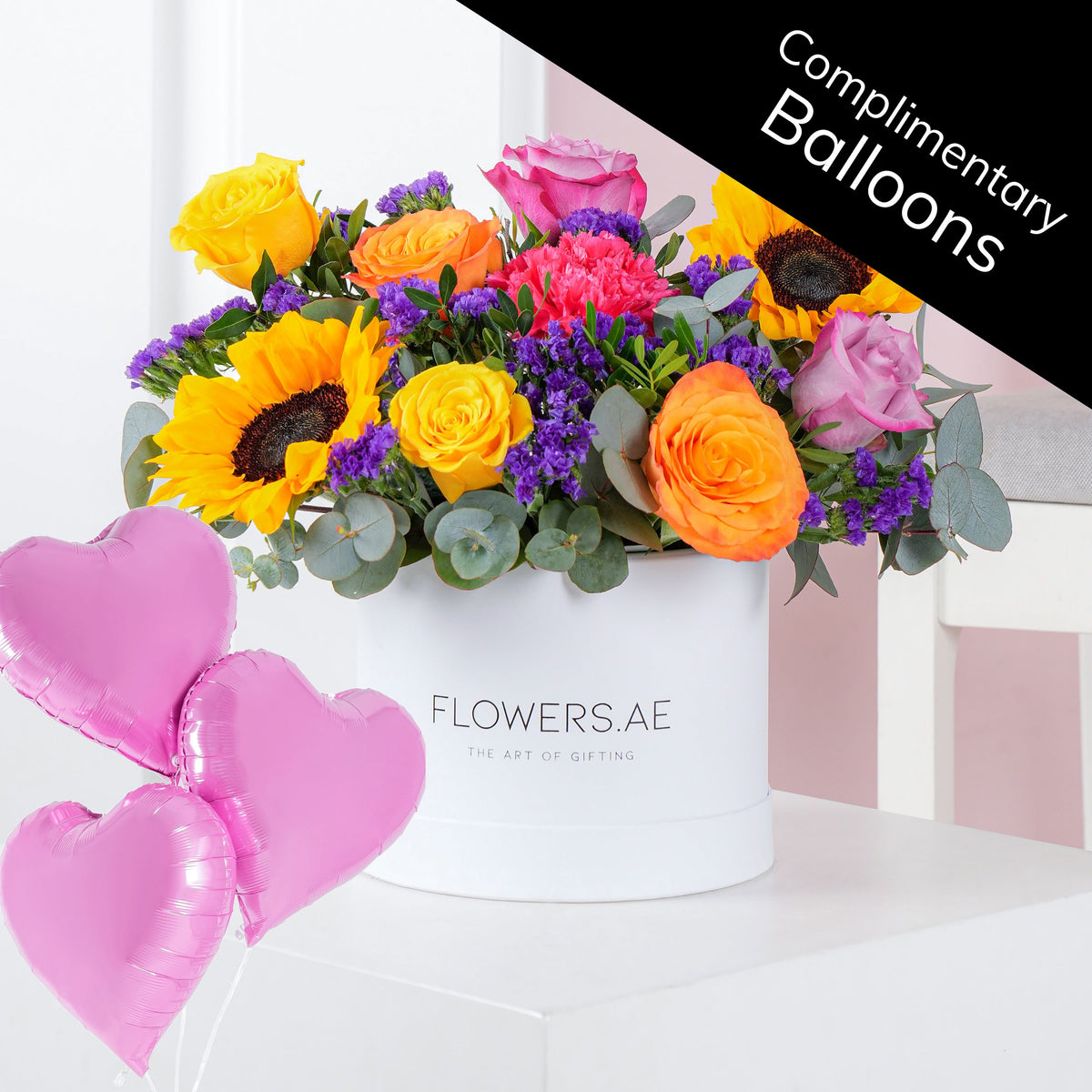 Petite Vibrant Hatbox - (Complimentary balloons)
