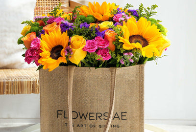 Eco-Friendly Flower Arrangements in Jute Bags