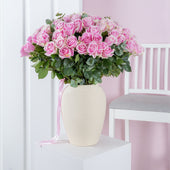 Anniversary 100 Pink Roses - Vase