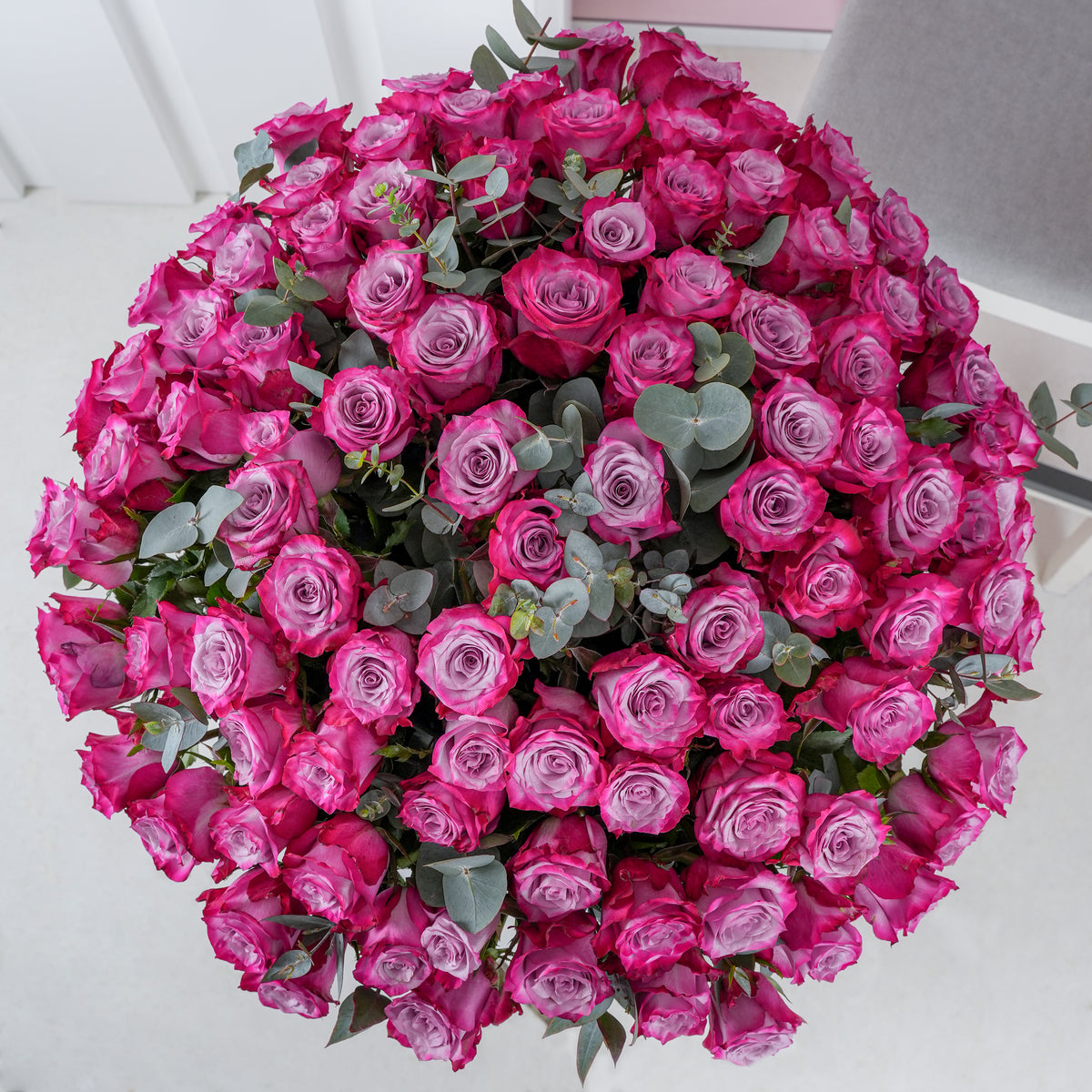 100 Purple Roses - Vase