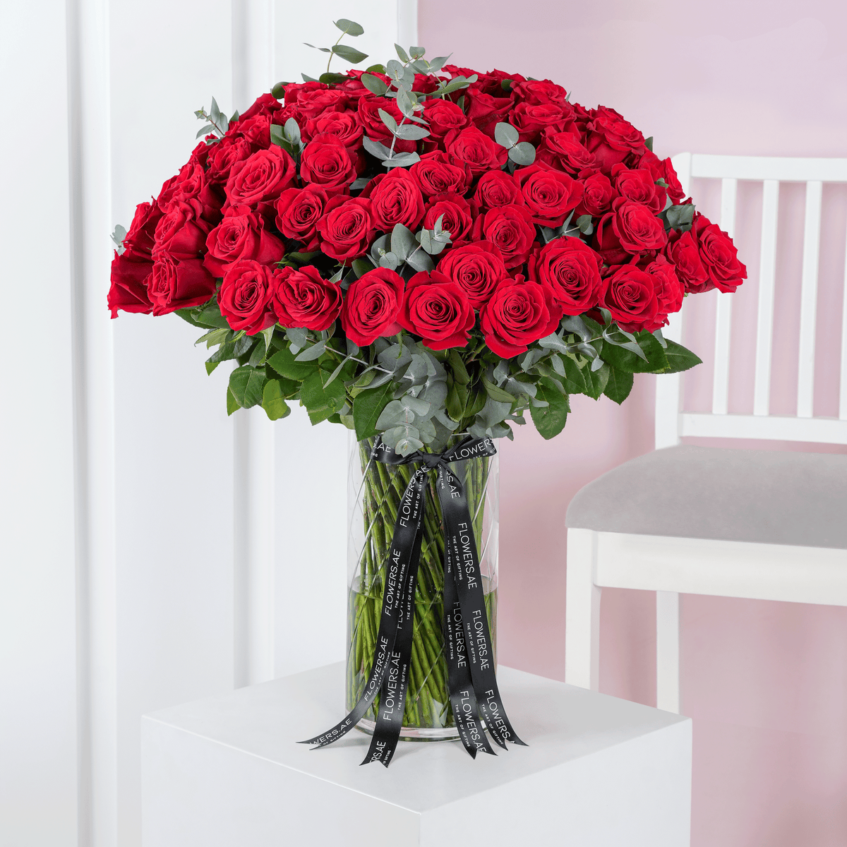 100 Red Roses - Vase