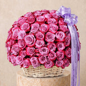 100 Purple Roses Basket