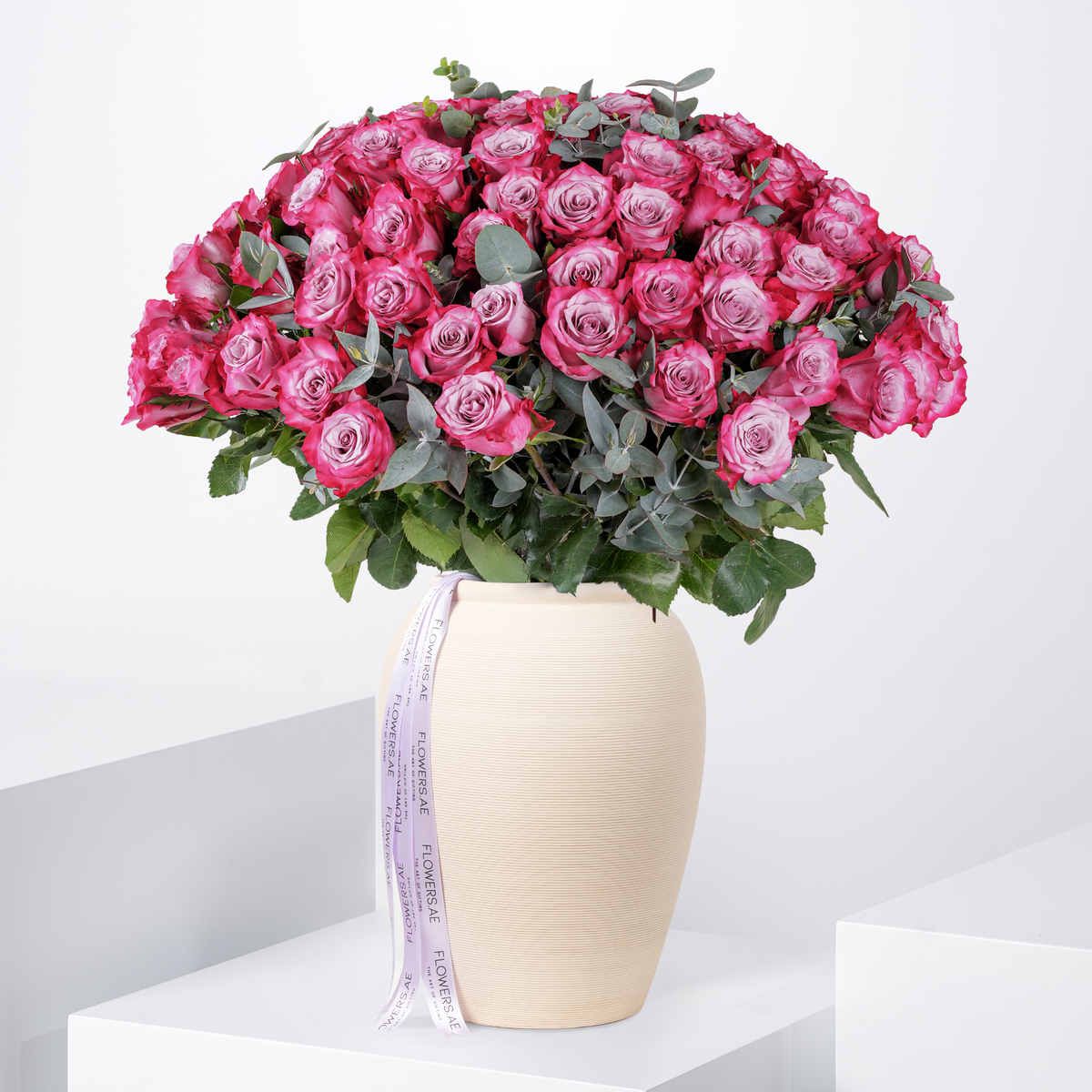100 Purple Roses Vase