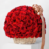 100 Red Roses Basket