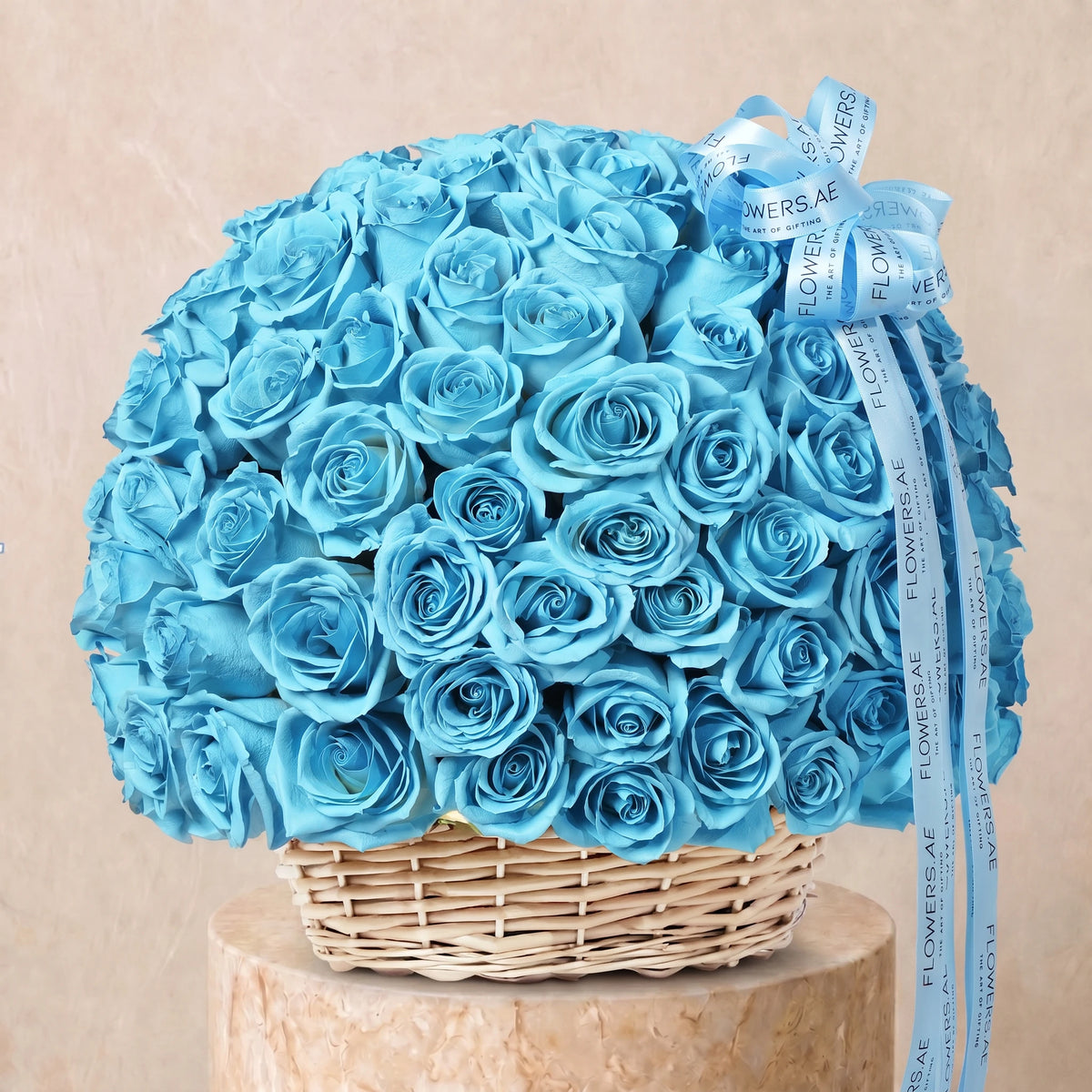 100 Tiffany Blue Roses Basket