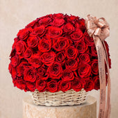 100 Red Roses Basket