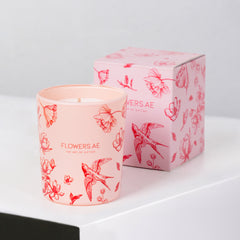 Pink Floral Candle