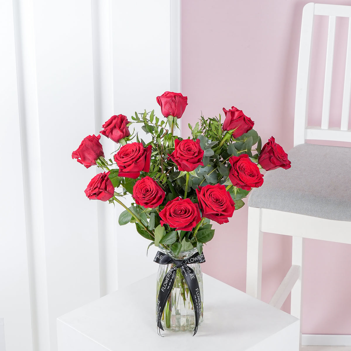 12 Red Roses - Vase