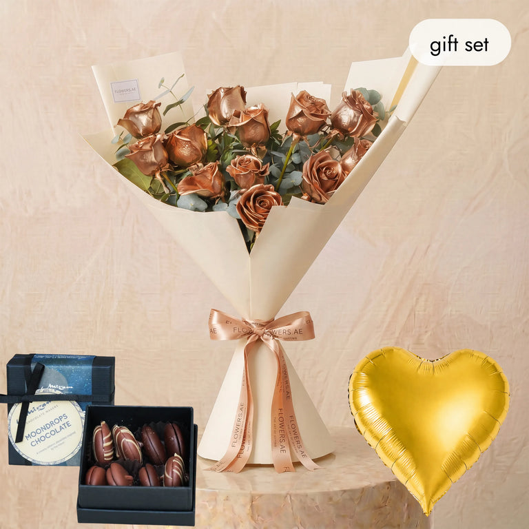 Congratulations 12 Gold Roses (Gift Set)