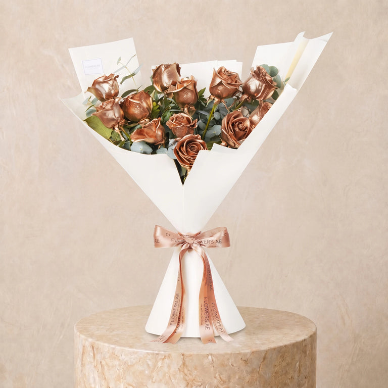 12 Gold Roses