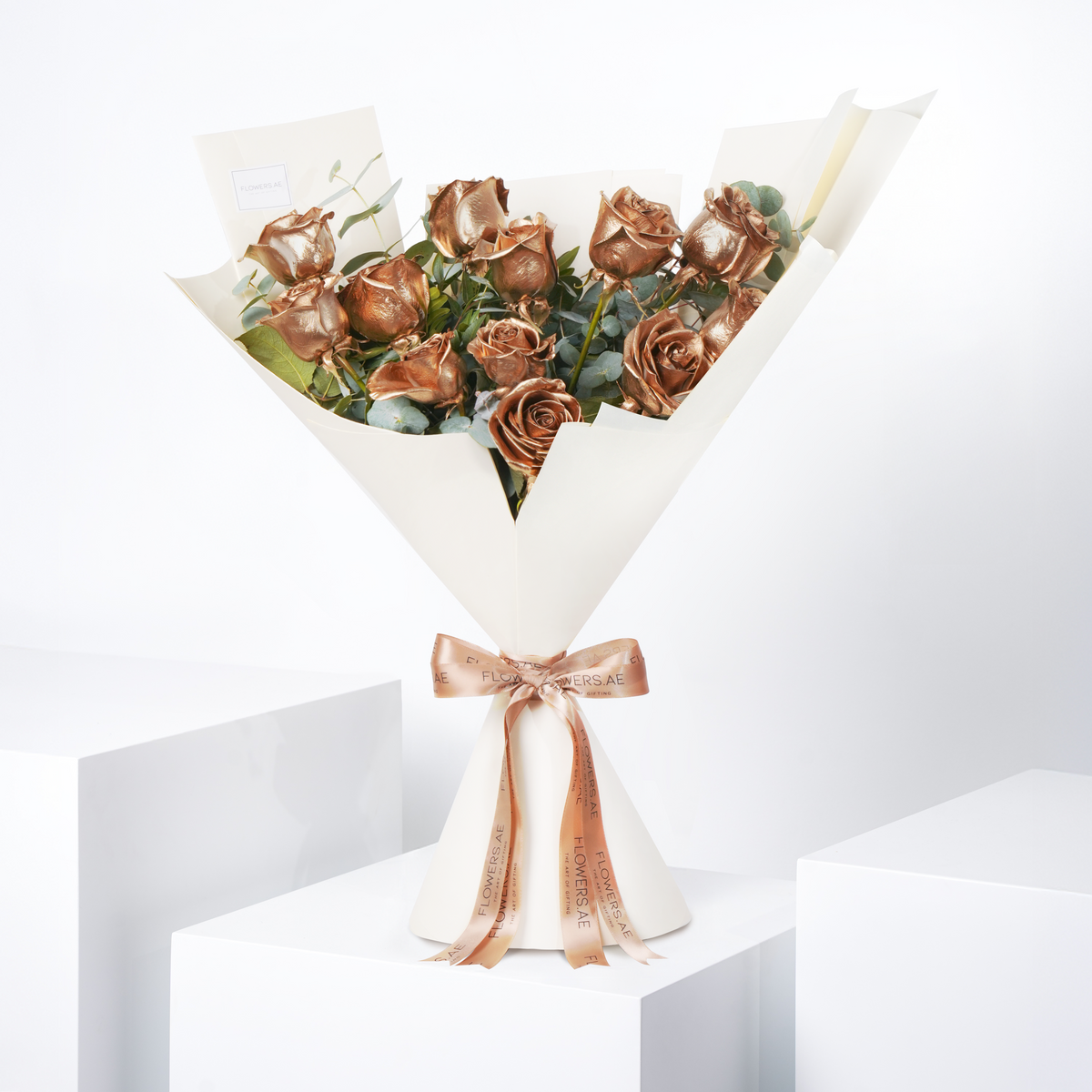 Beautiful Roses Gold 12 Gold Roses | Free Same-Day Delivery to all Emirates - Flowers.ae