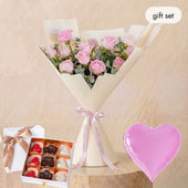 Congratulations 12 Pink Roses (Gift Set)