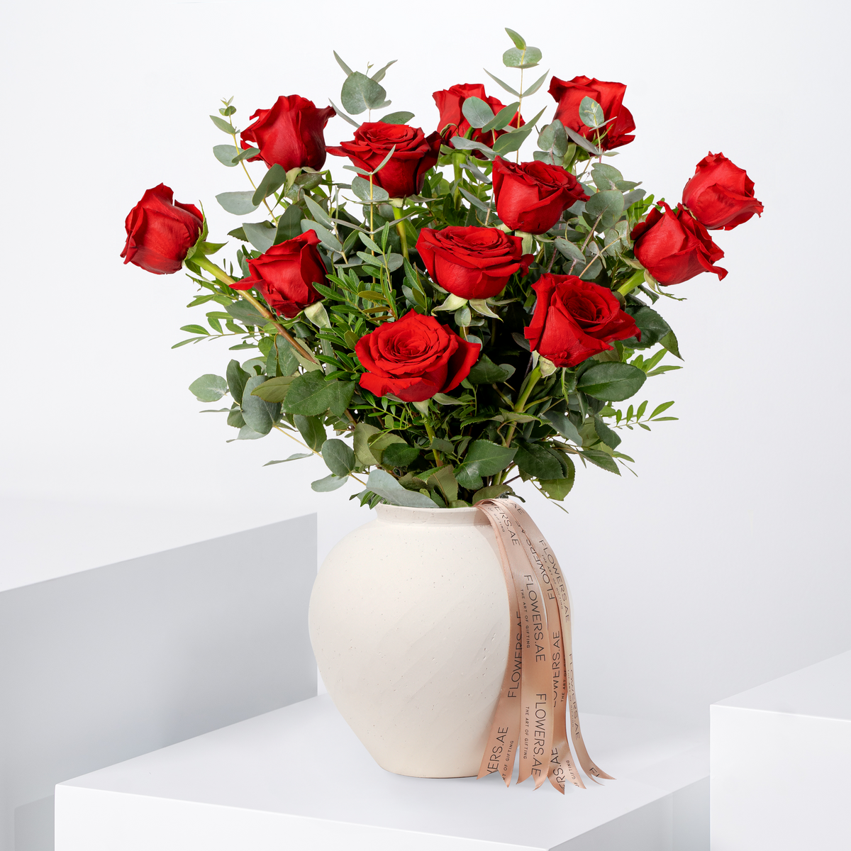 12 Red Roses Vase