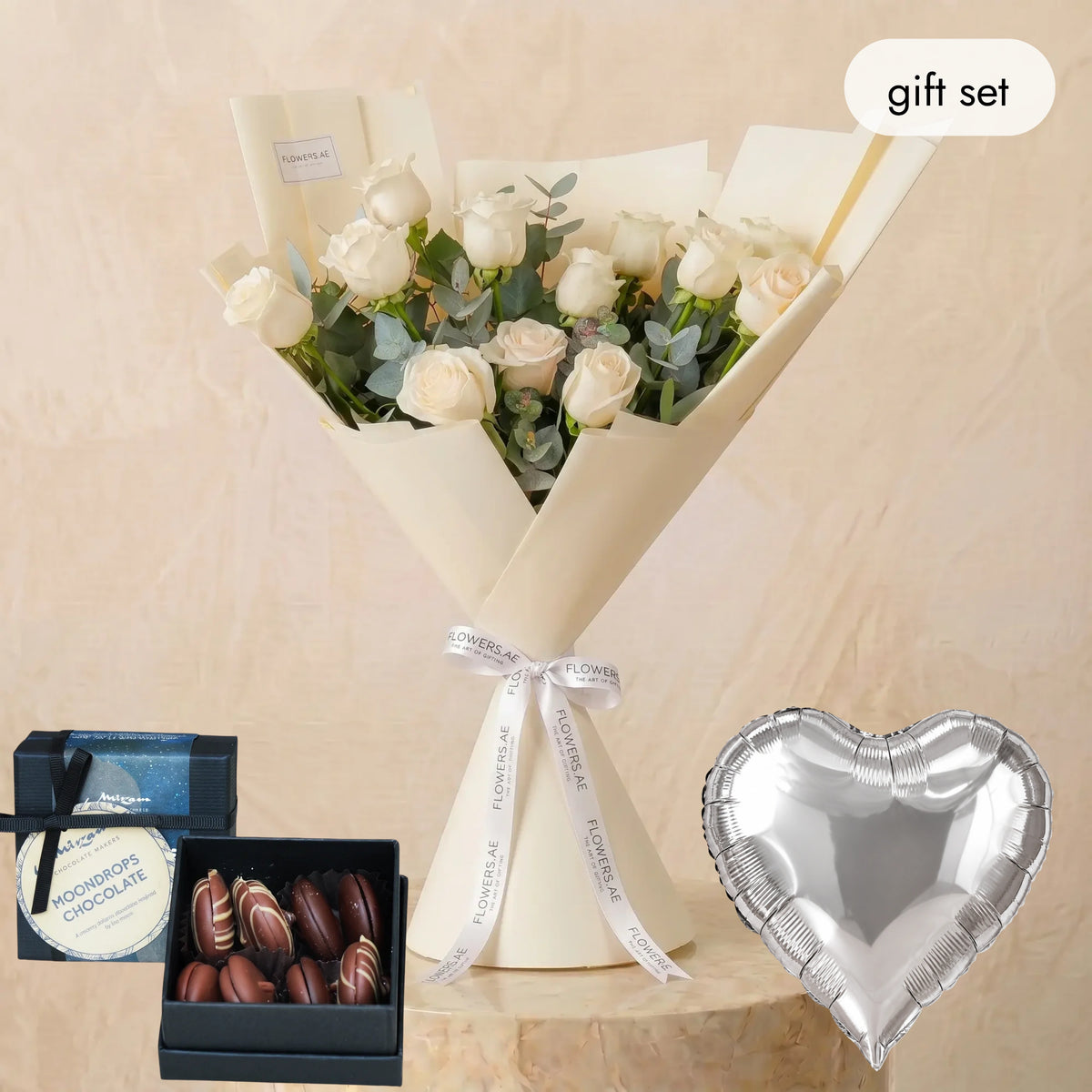 Congratulations 12 White Roses (Gift Set)