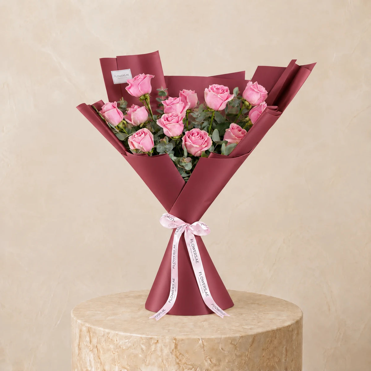 12 Pink Roses