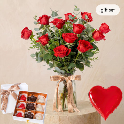 Anniversary 12 Red Roses (Gift Set)