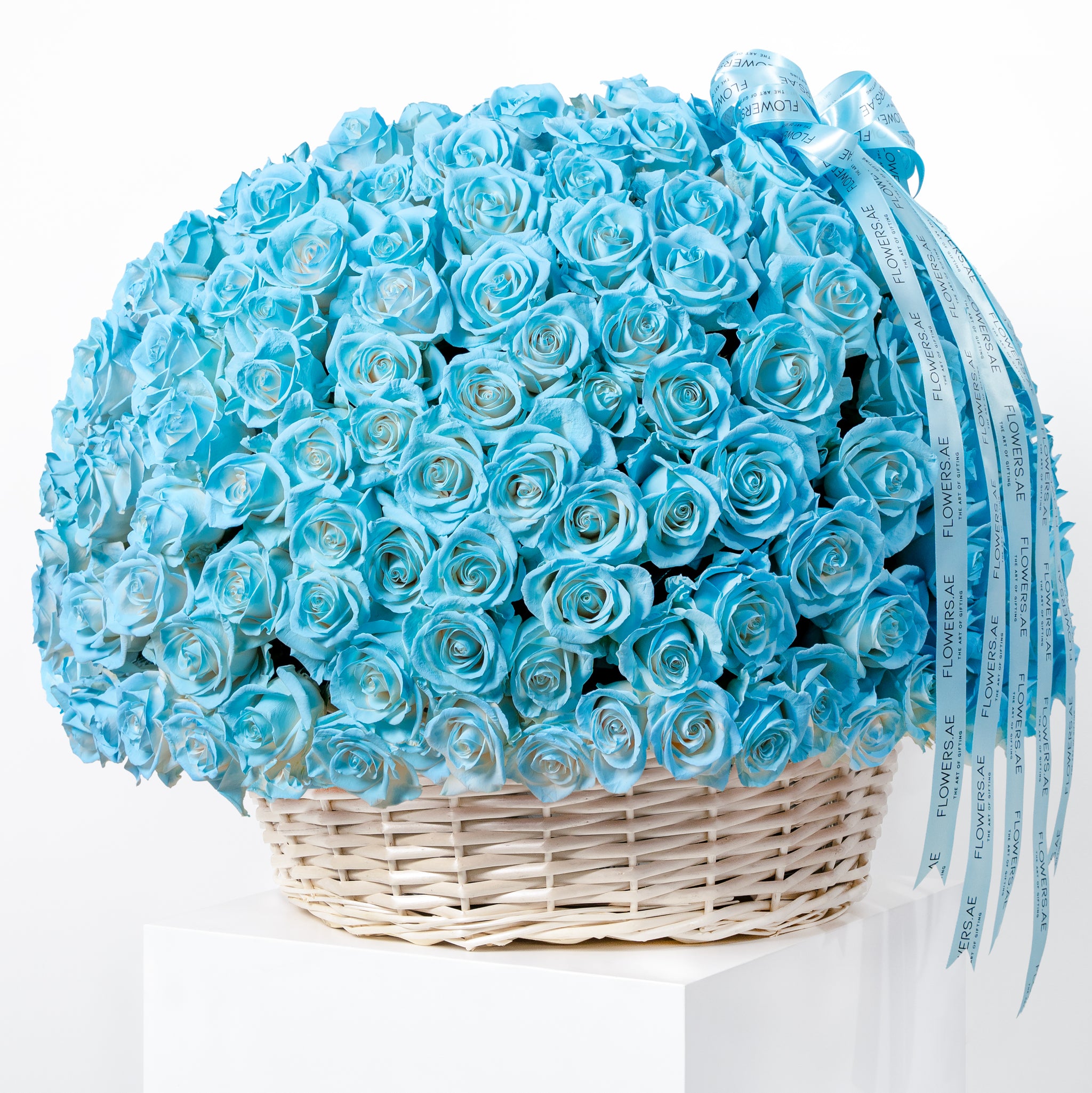 Blue Roses Pack 25 365 Tiffany Blue Roses Basket | Free Same-Day Delivery to all Emirates ...