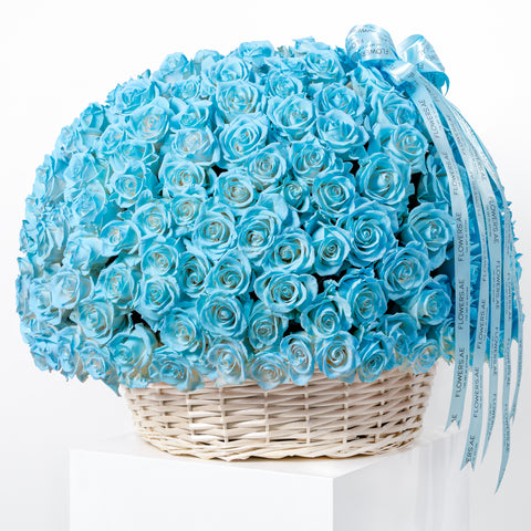 365 Tiffany Blue Roses Basket