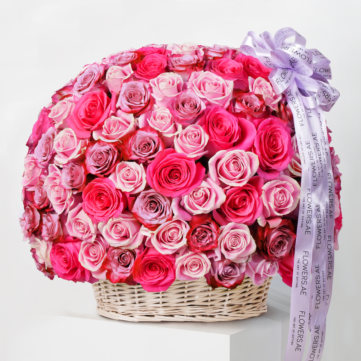 200 Blush Roses Basket