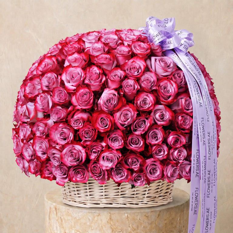 200 Purple Roses Basket