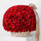 200 Red Roses Basket