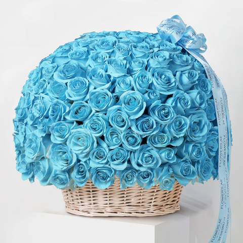 Women's Day 200 Tiffany Blue Roses Basket