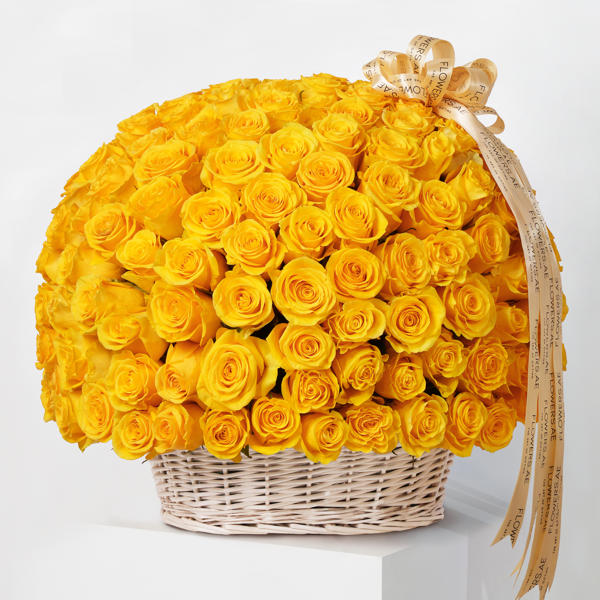 200 Yellow Roses Basket