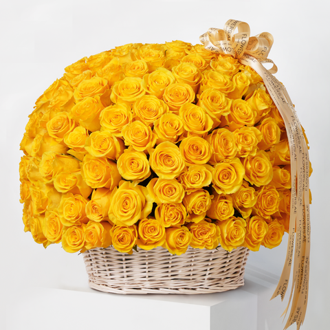 Women's Day 200 Yellow Roses Basket