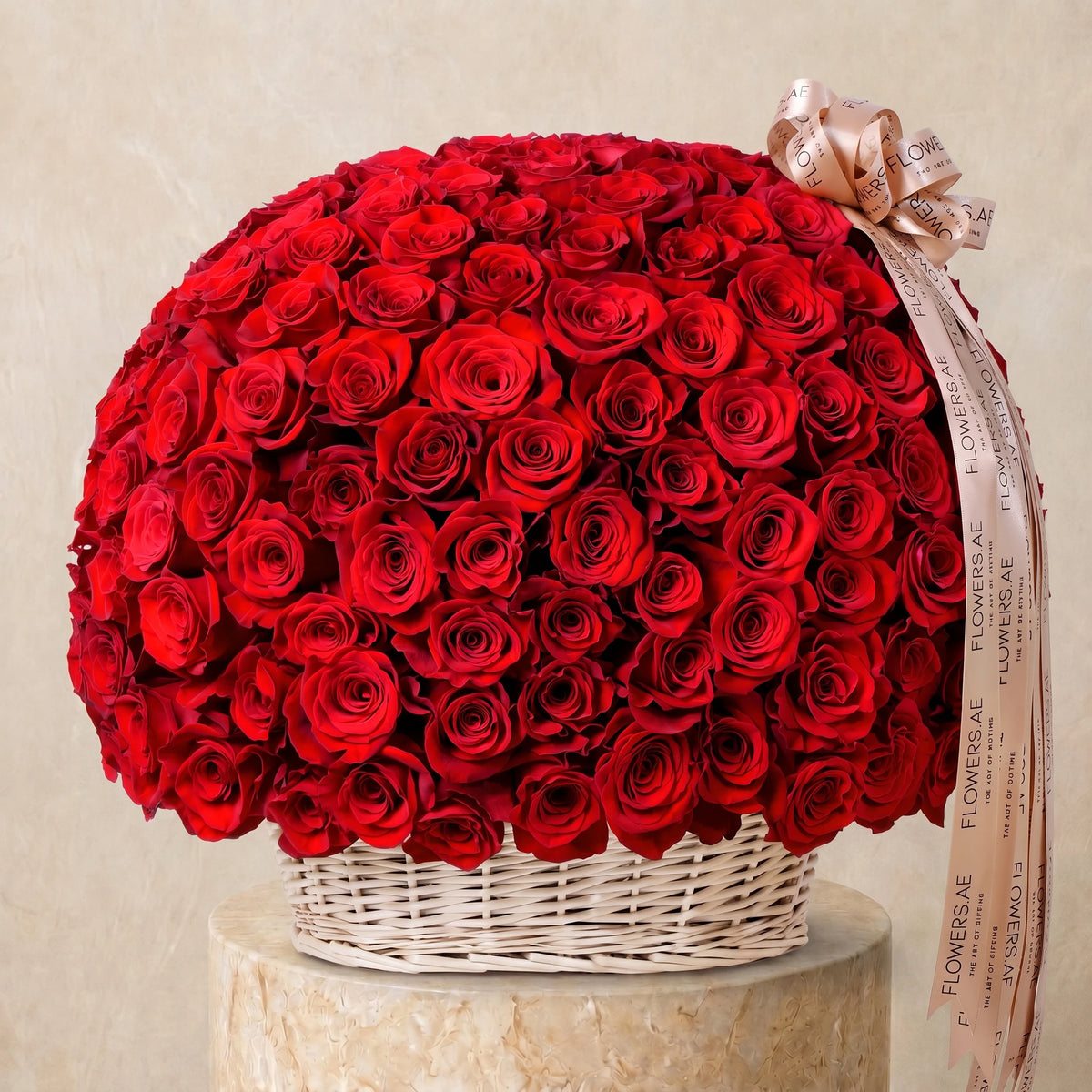 200 Red Roses Basket