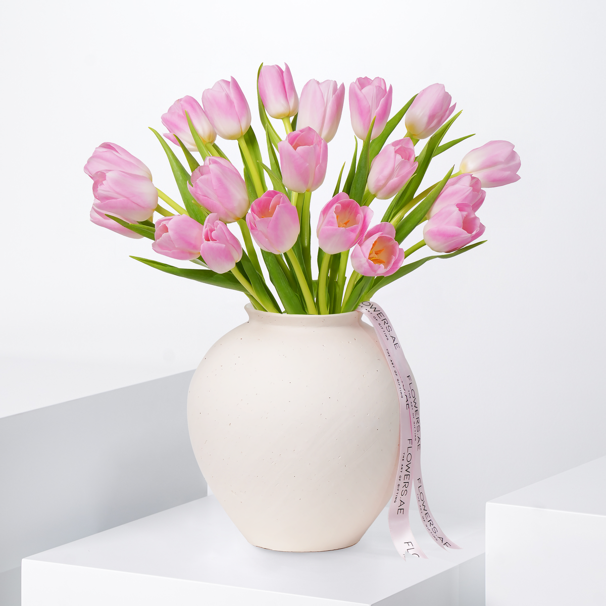 Mother's Day Luxury Pink Tulips Vase