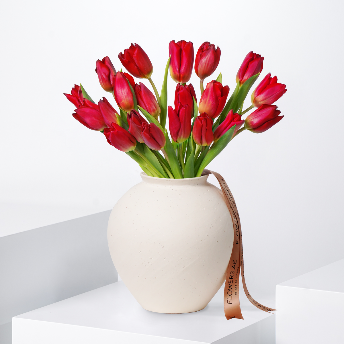Luxury Red Tulips Vase