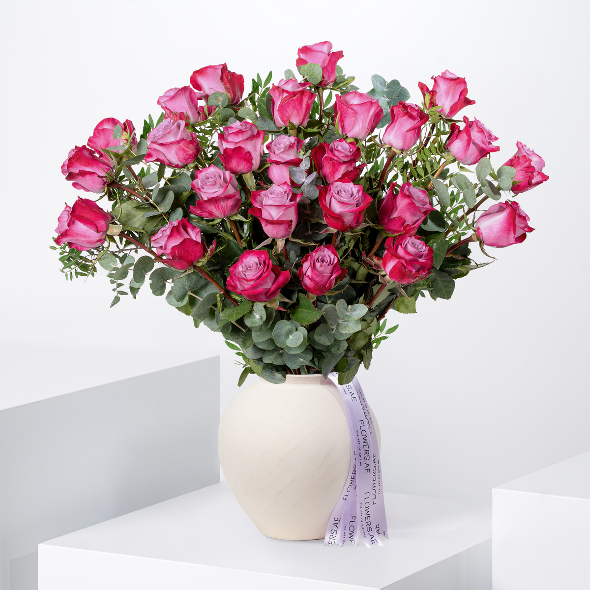 25 Purple Roses Vase