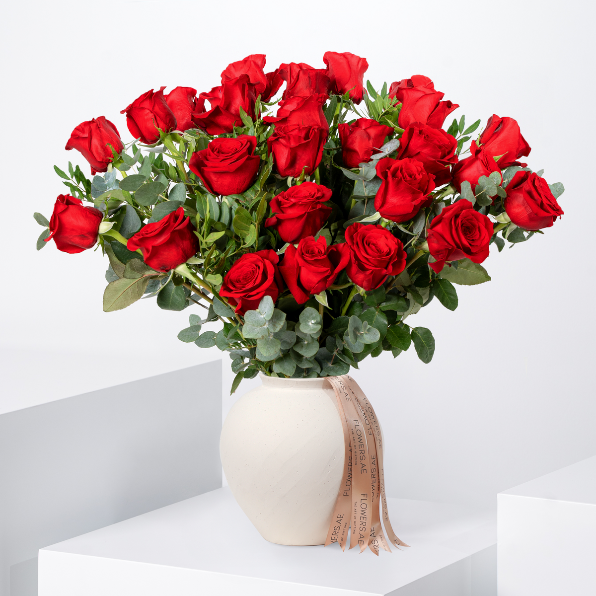 25 Red Roses Vase