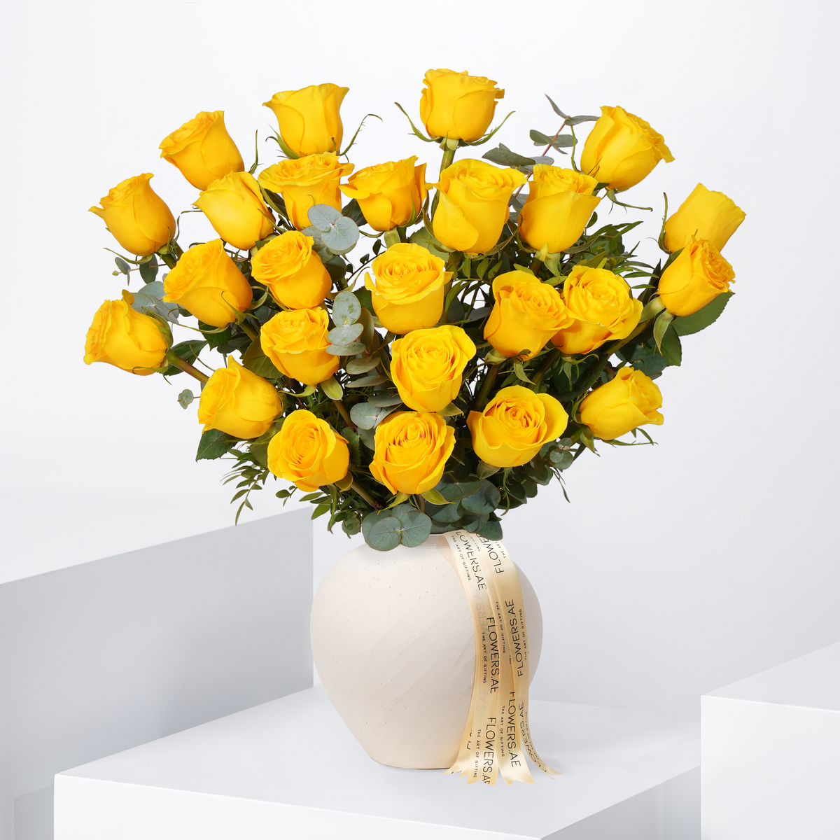 25 Yellow Roses Vase