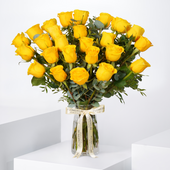 25 Yellow Roses Vase