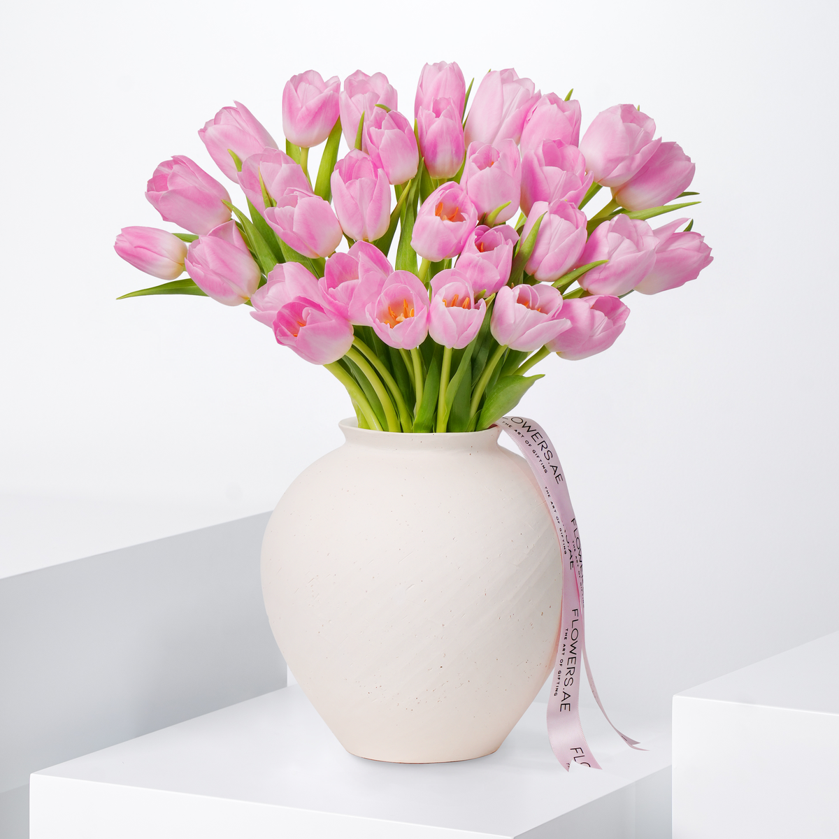 Mother's Day Luxury Pink Tulips Vase
