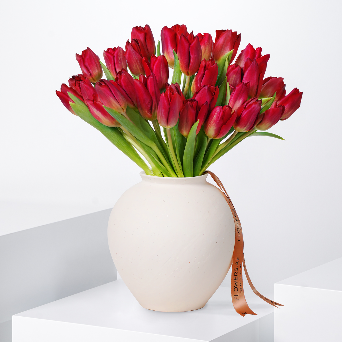Luxury Red Tulips Vase