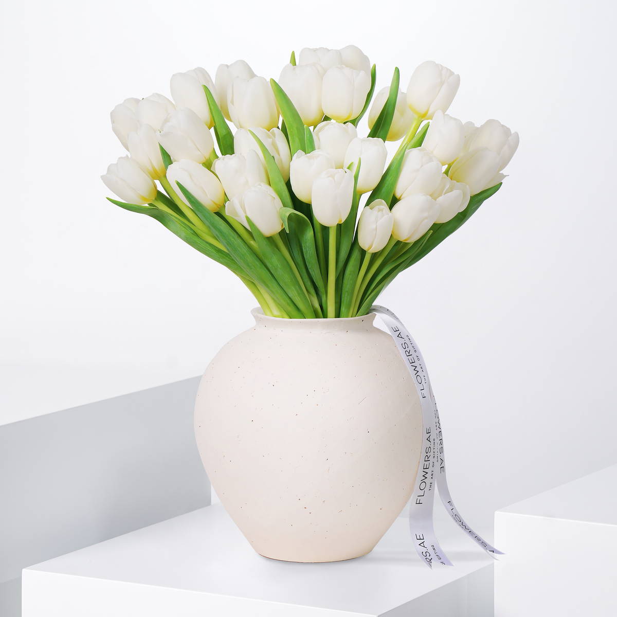 Women's Day Luxury White Tulips Vase