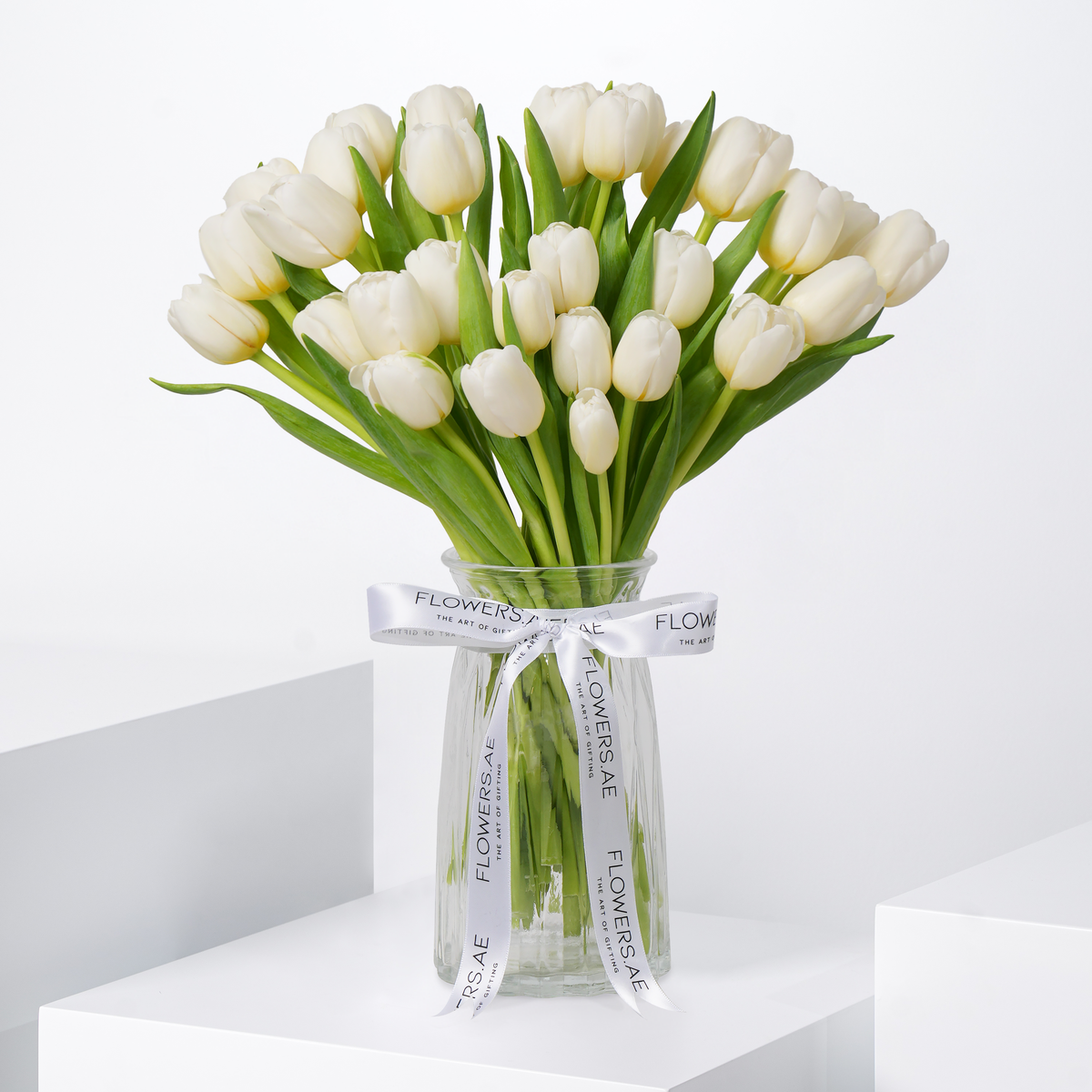 Mother's Day Luxury White Tulips Vase