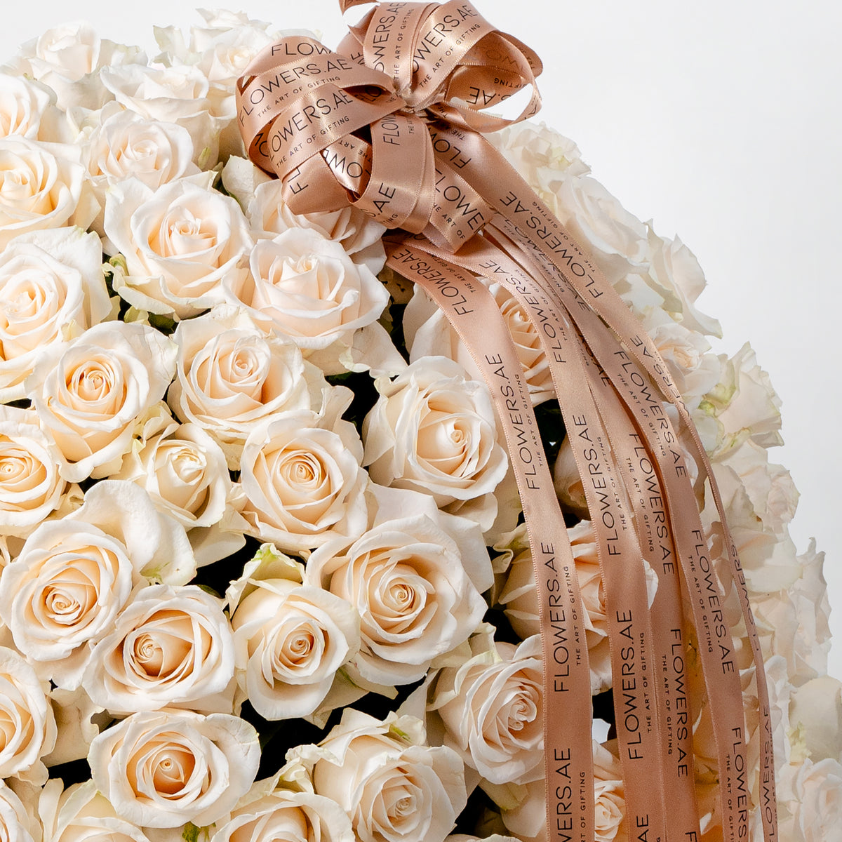 365 White Roses Basket