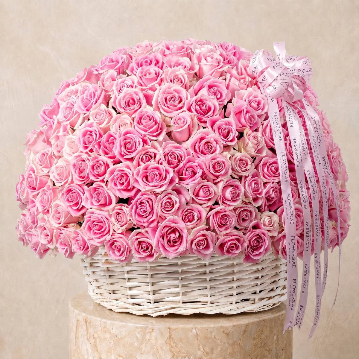 365 Pink Roses Basket