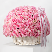 365 Pink Roses Basket