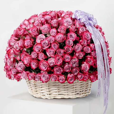 Valentine 365 Purple Roses Basket