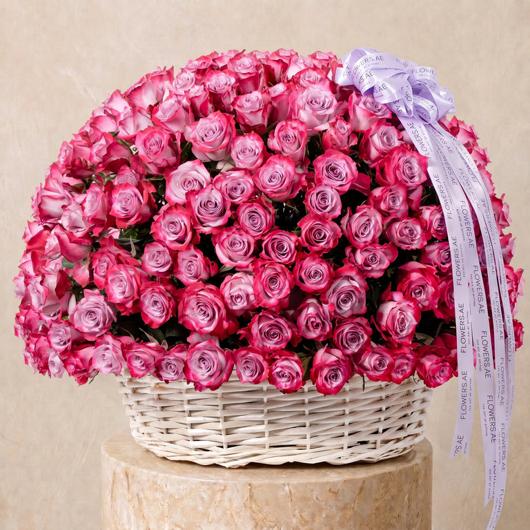 365 Purple Roses Basket
